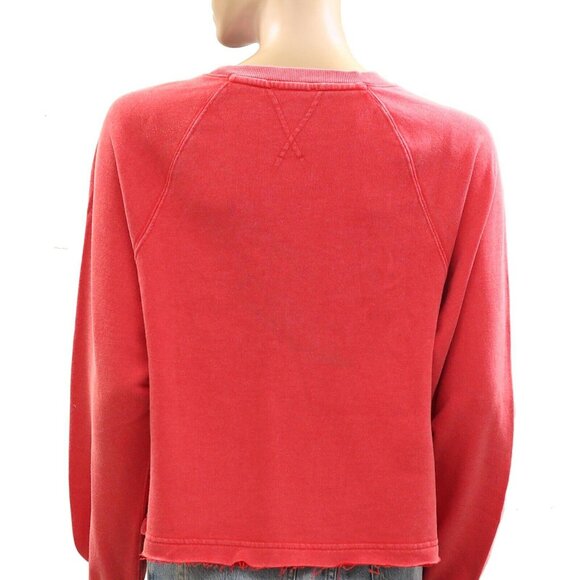 Intimately Free People Slay Ride Sweatshirt Blouse Top Cutout Printed XS 277688 - Picture 7 of 9